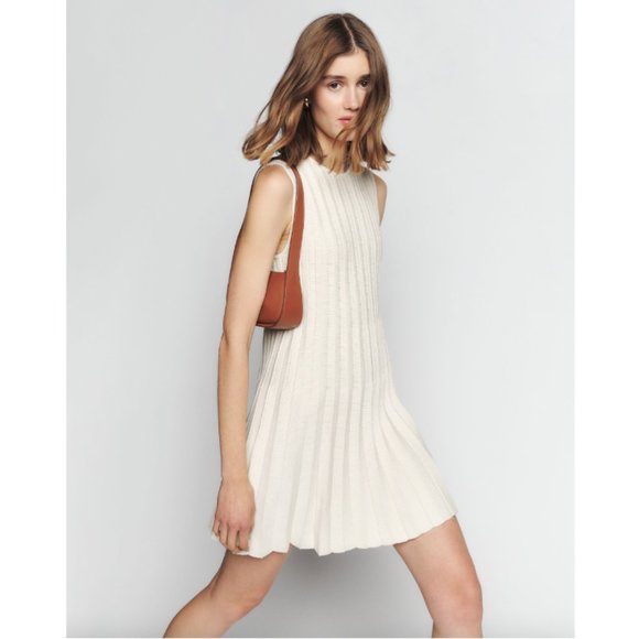 Reformation Ezra Cotton Knit Mini Dress in Gossamer - Picture 2 of 10